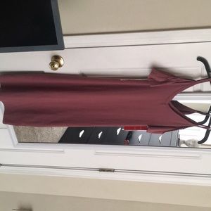 Mauve colored off the shoulder sleeve dress